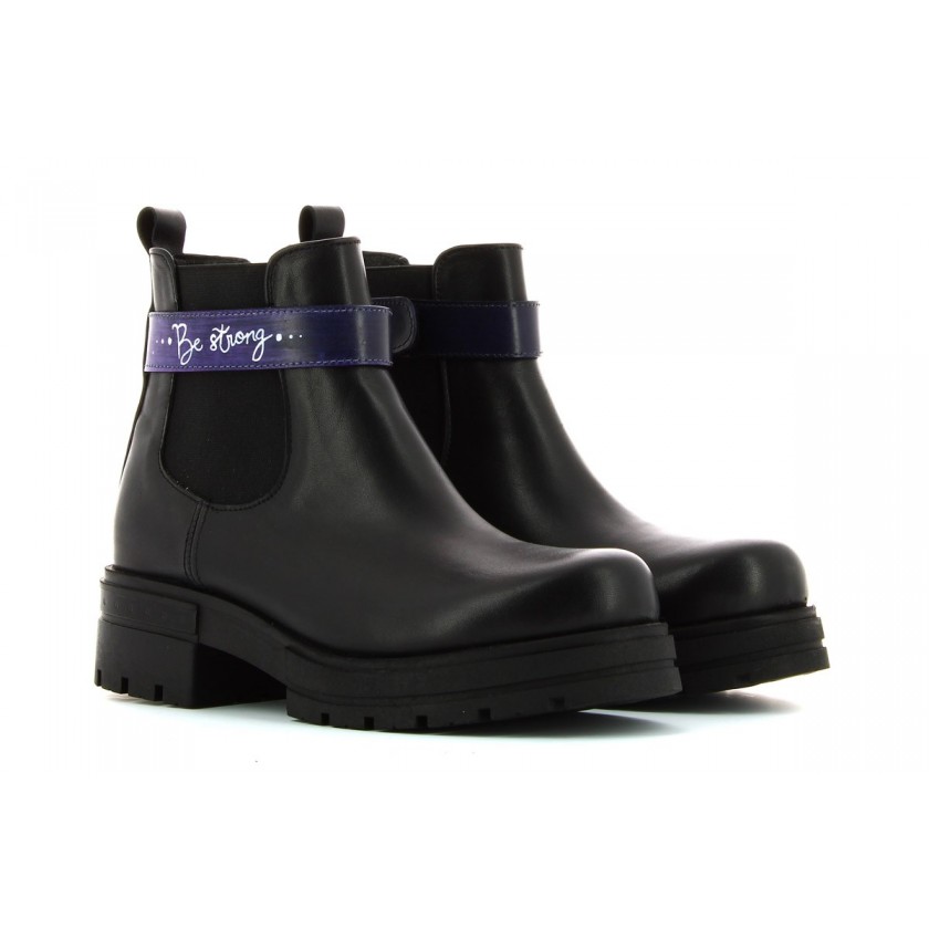 Personalized black ankle boots - Be Strong