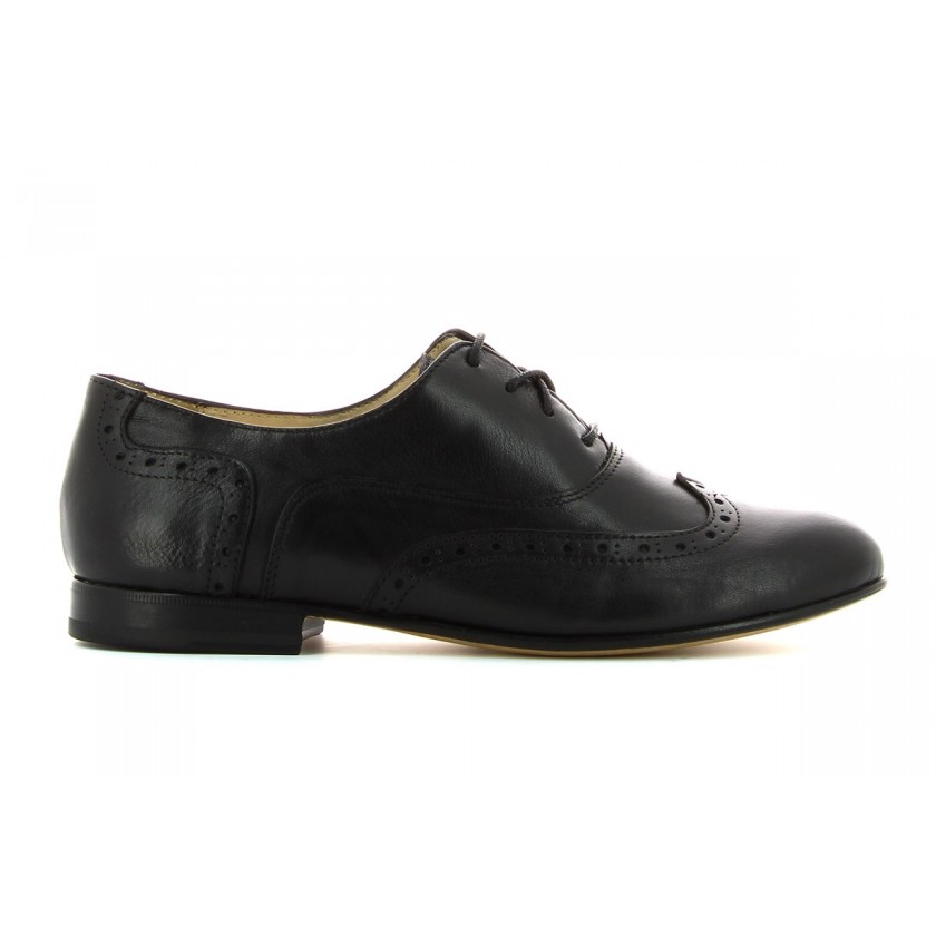 Black oxford shoes lady sole leather