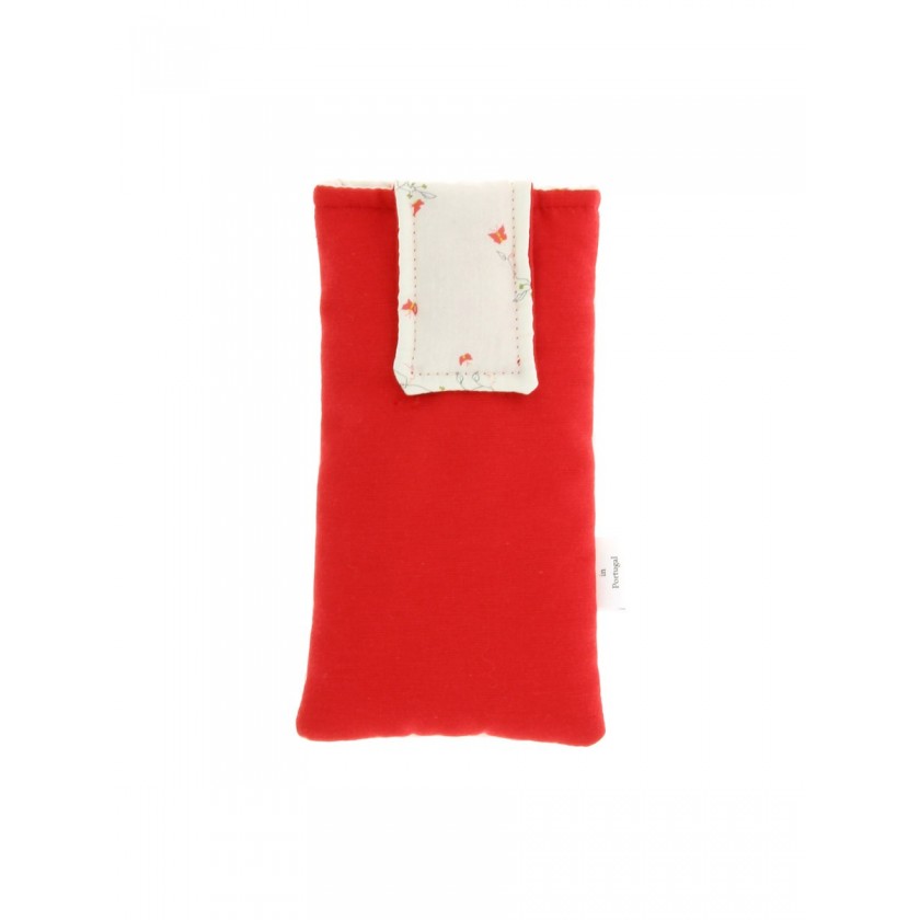Bolsa de telemóvel de por á cintura vermelho com estampado