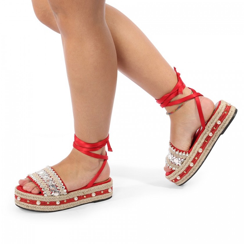 Sandales femmes rouge