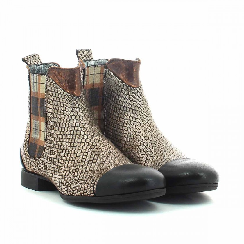 Lady Snake Bronze Ankle Boots